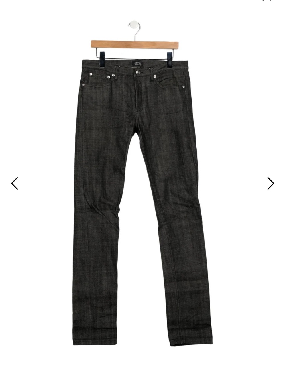 A.P.C. Slim Straight Jeans in Charcoal Black